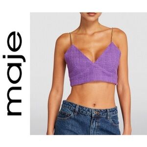 NWOT Maje Purple Tweed Lapraia Bralette Top